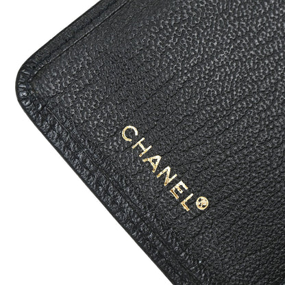 Chanel 1997-1999 Black Calfskin Long Wallet Purse