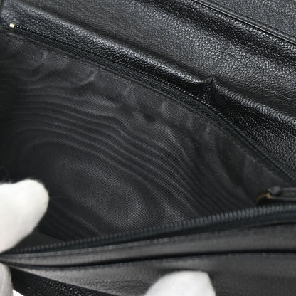 Chanel 1997-1999 Black Calfskin Long Wallet Purse