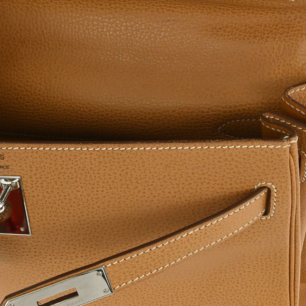 Hermes Natural Vache Liegee Kelly 32 Retourne 2way Shoulder Handbag