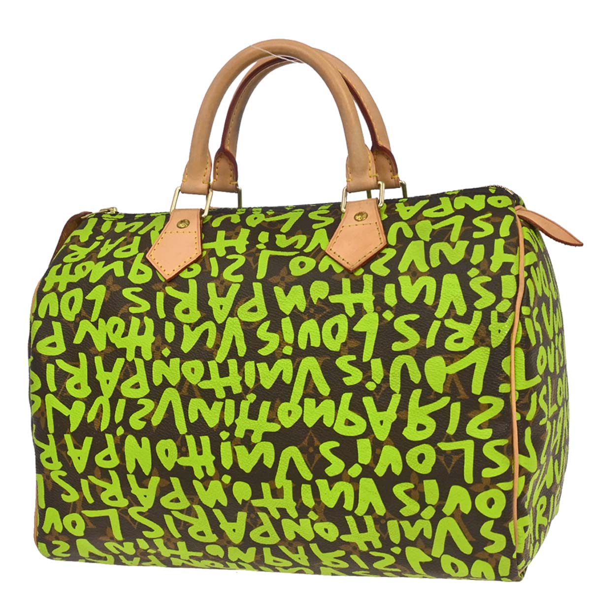 Louis Vuitton Green Monogram Graffiti Speedy 30 Handbag M93706
