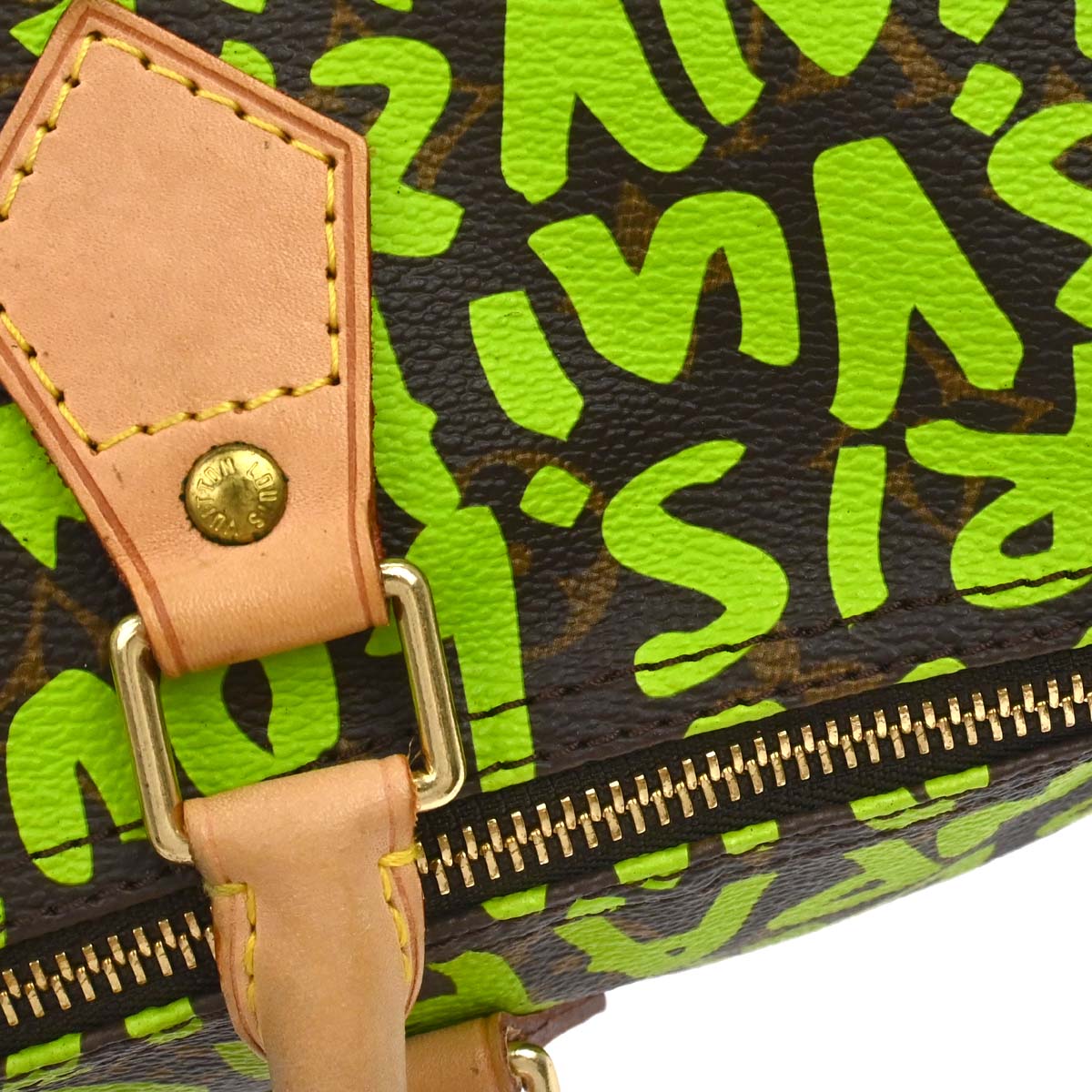 Louis Vuitton Green Monogram Graffiti Speedy 30 Handbag M93706