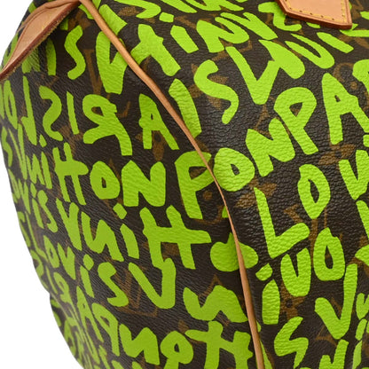 Louis Vuitton Green Monogram Graffiti Speedy 30 Handbag M93706
