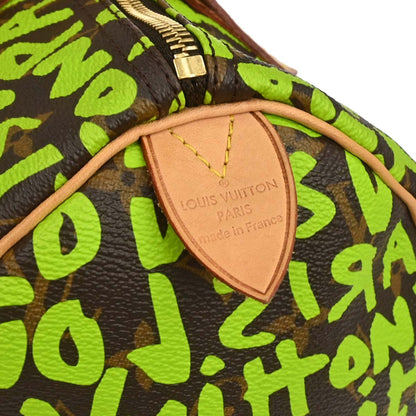 Louis Vuitton Green Monogram Graffiti Speedy 30 Handbag M93706