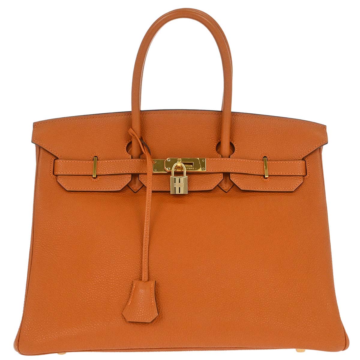 Hermes 2004 Orange Togo Birkin 35 Handbag