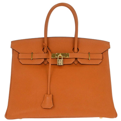 Hermes 2004 Orange Togo Birkin 35 Handbag