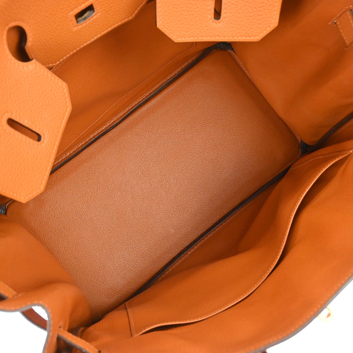 Hermes 2004 Orange Togo Birkin 35 Handbag