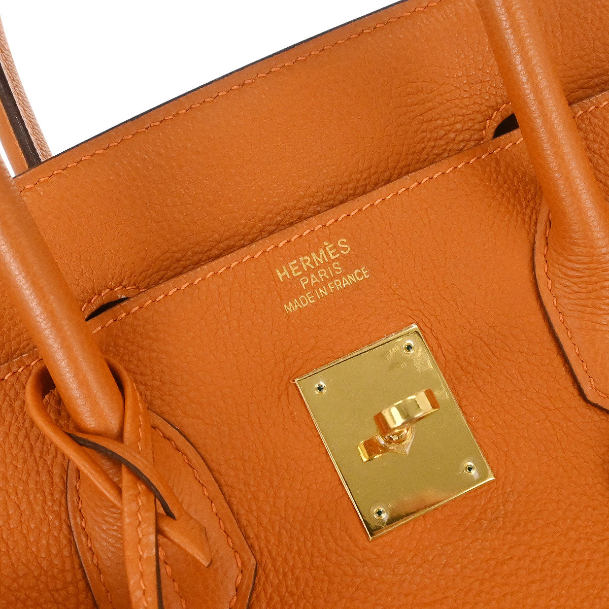 Hermes 2004 Orange Togo Birkin 35 Handbag