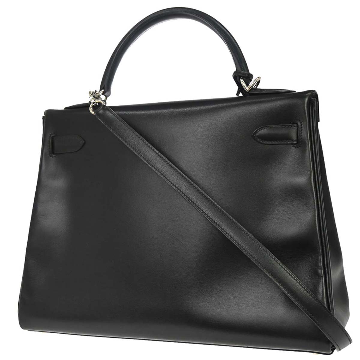 Hermes Black Box Calf Kelly 32 Retourne 2way Shoulder Handbag