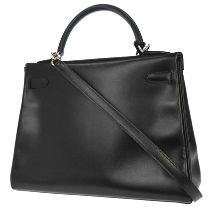 Hermes Black Box Calf Kelly 32 Retourne 2way Shoulder Handbag