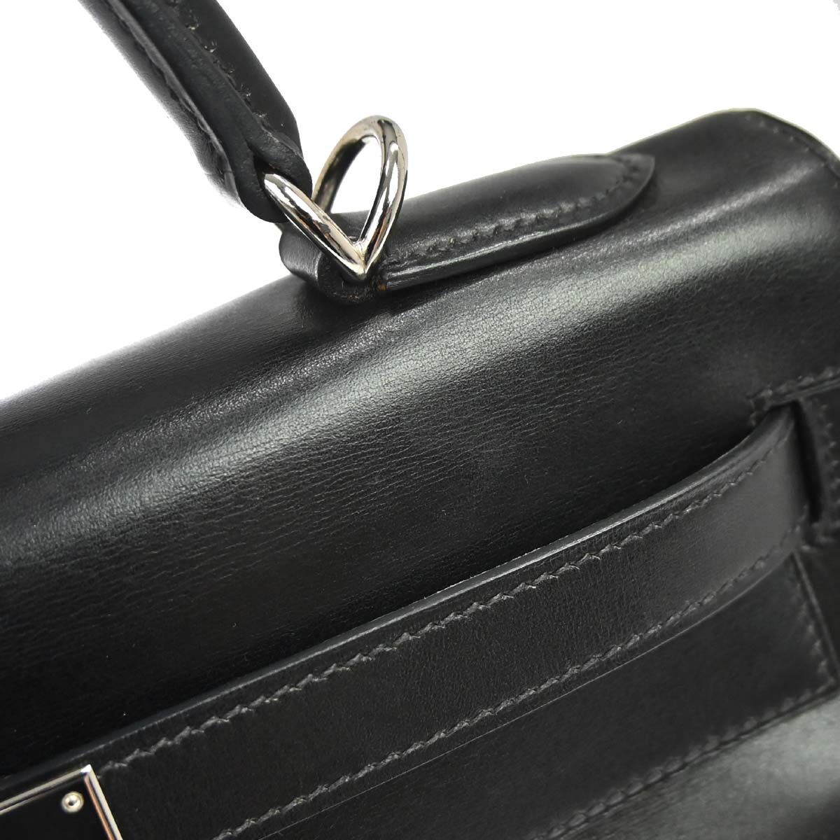 Hermes Black Box Calf Kelly 32 Retourne 2way Shoulder Handbag