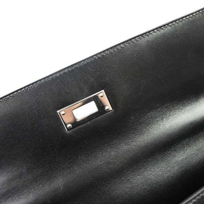 Hermes Black Box Calf Kelly 32 Retourne 2way Shoulder Handbag