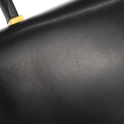 Hermes Black Box Calf Piano Handbag