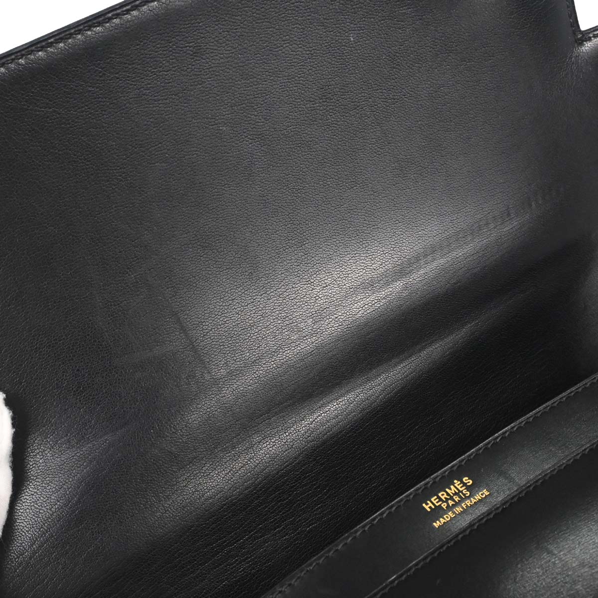 Hermes Black Box Calf Piano Handbag