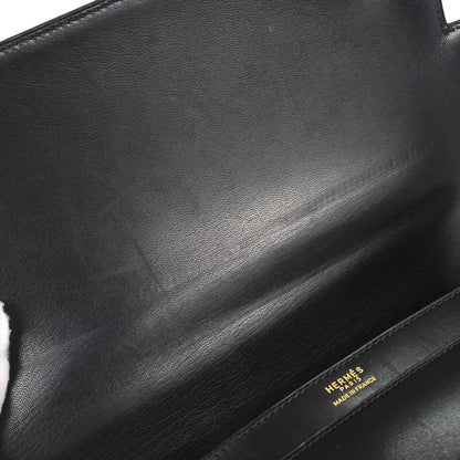 Hermes Black Box Calf Piano Handbag
