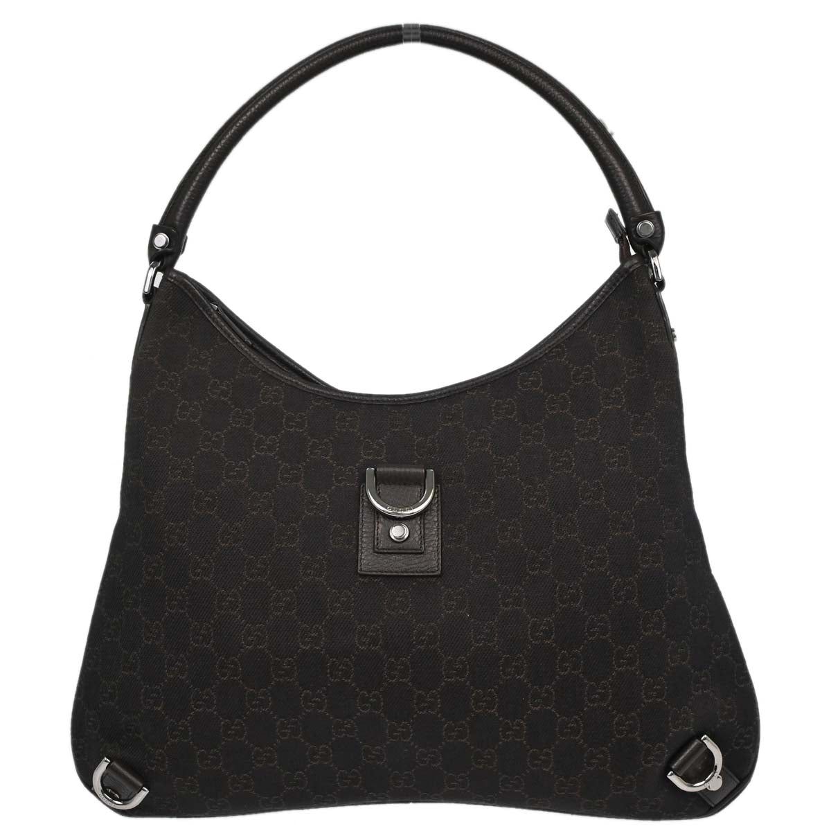 Gucci Brown Canvas GG Abbey D Ring Hobo Handbag