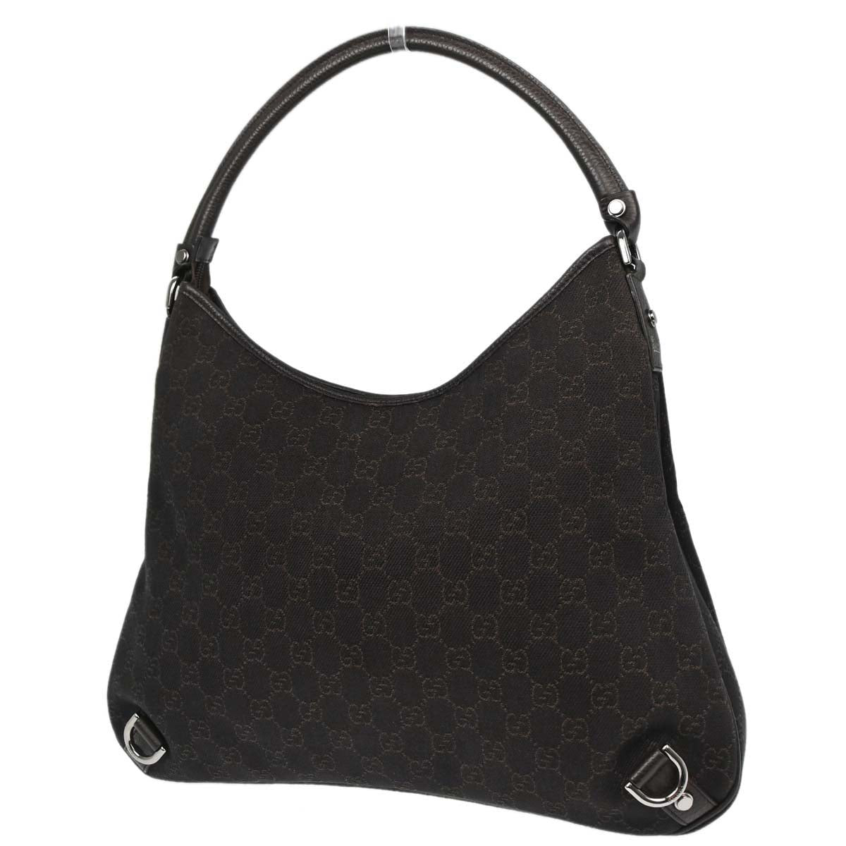 Gucci Brown Canvas GG Abbey D Ring Hobo Handbag