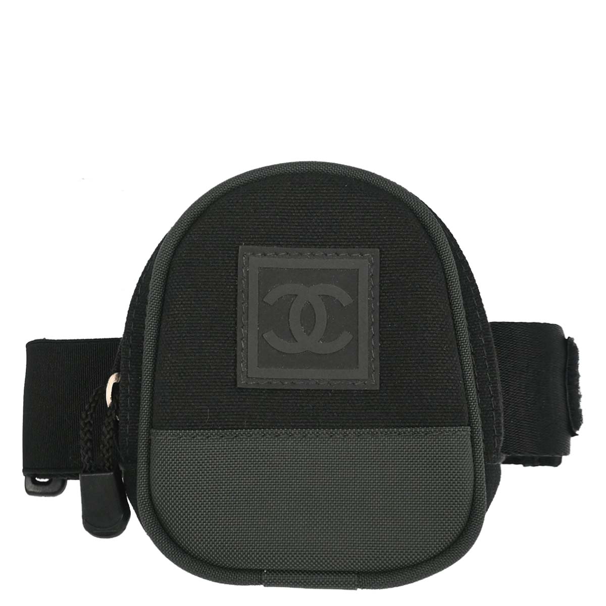 Chanel Black Green Nylon Sport Line Leg Bag Pouch