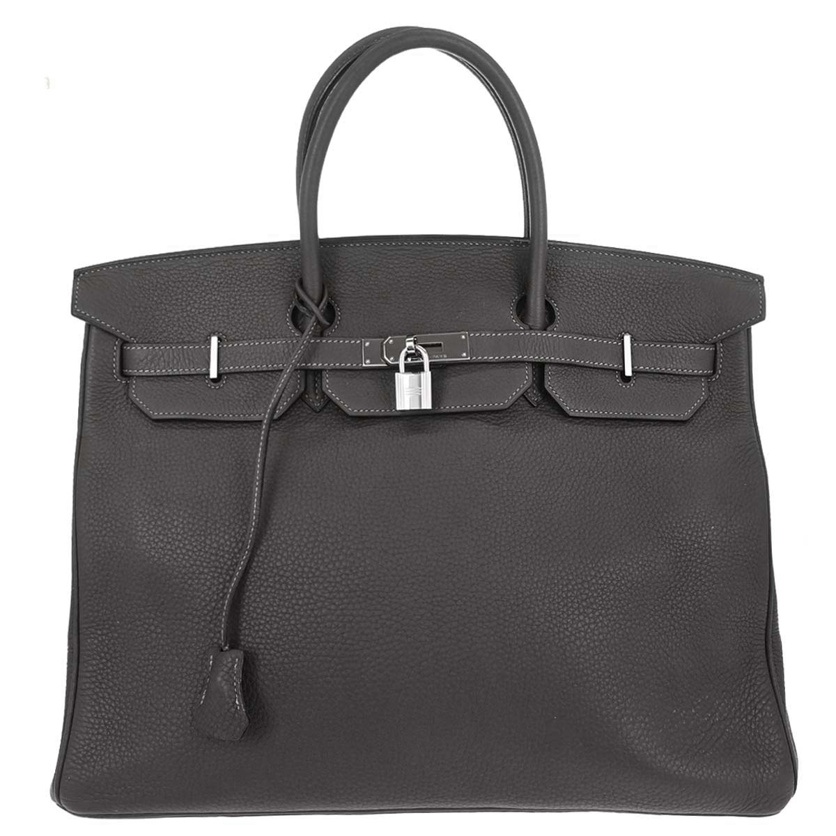 Hermes Graphite Taurillon Clemence Birkin 40 Handbag