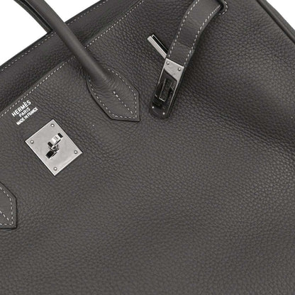 Hermes Graphite Taurillon Clemence Birkin 40 Handbag