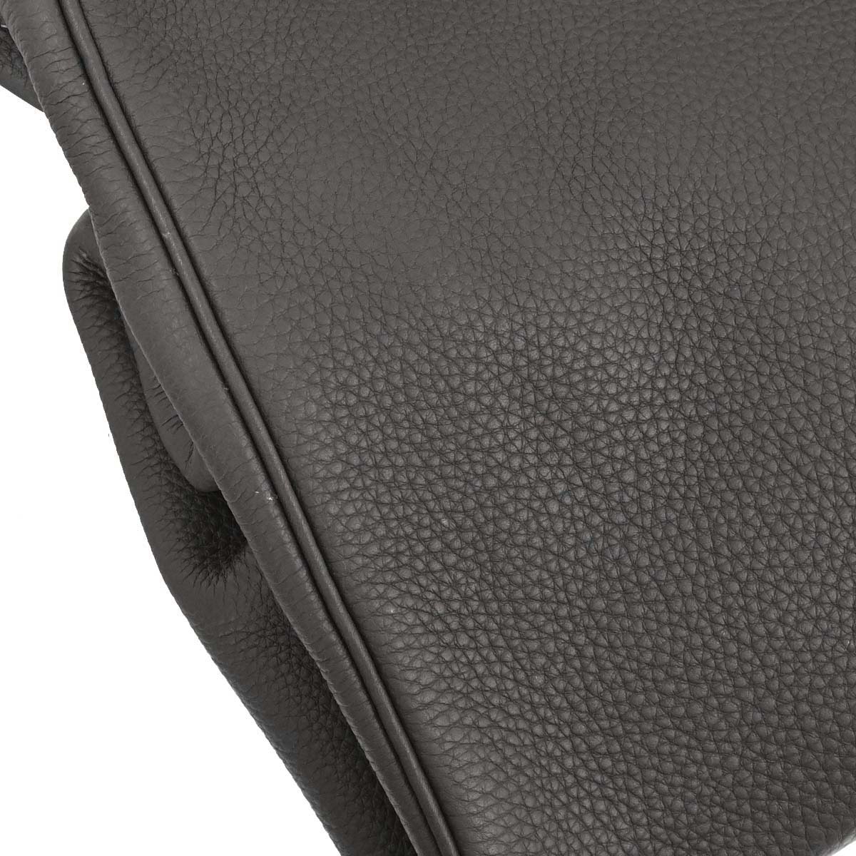Hermes Graphite Taurillon Clemence Birkin 40 Handbag