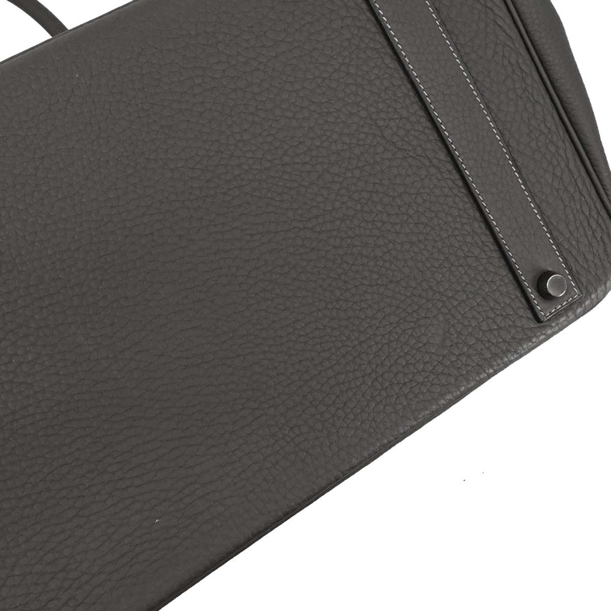 Hermes Graphite Taurillon Clemence Birkin 40 Handbag