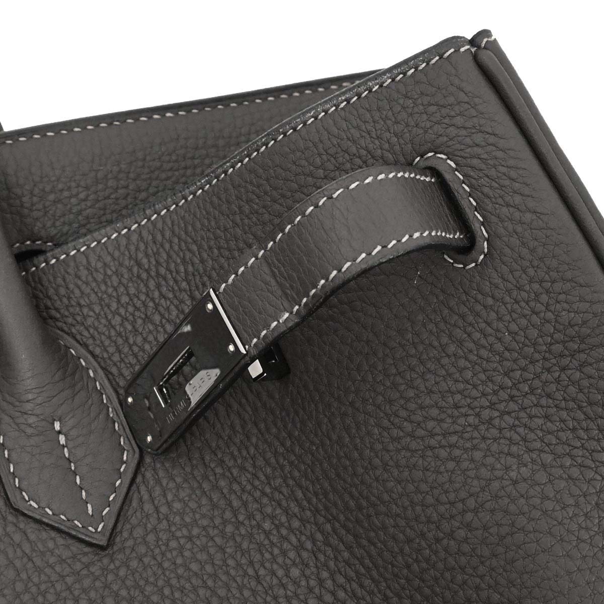 Hermes Graphite Taurillon Clemence Birkin 40 Handbag