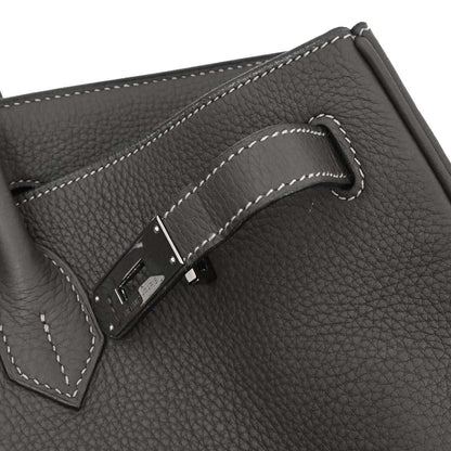 Hermes Graphite Taurillon Clemence Birkin 40 Handbag