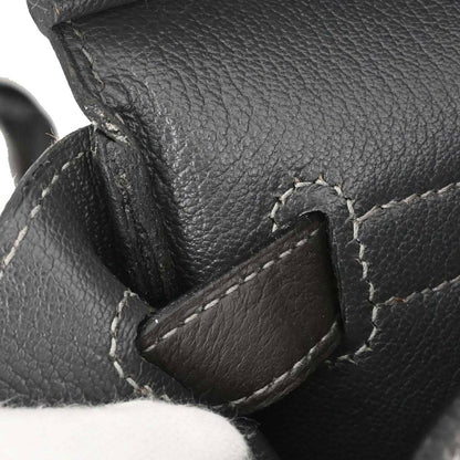 Hermes Graphite Taurillon Clemence Birkin 40 Handbag
