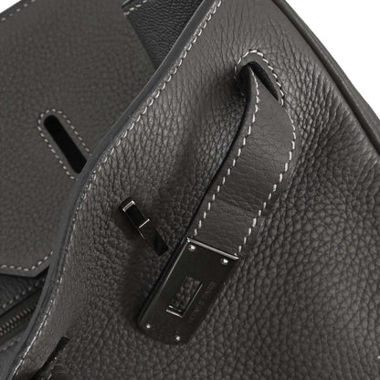 Hermes Graphite Taurillon Clemence Birkin 40 Handbag