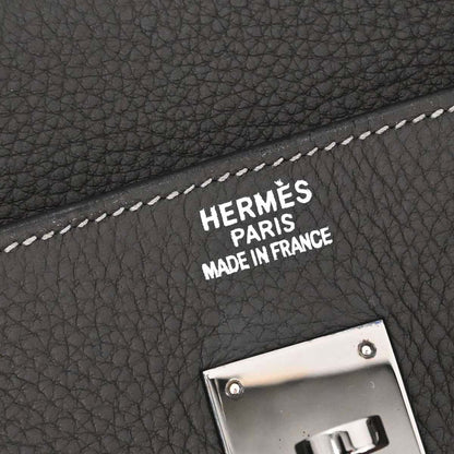 Hermes Graphite Taurillon Clemence Birkin 40 Handbag