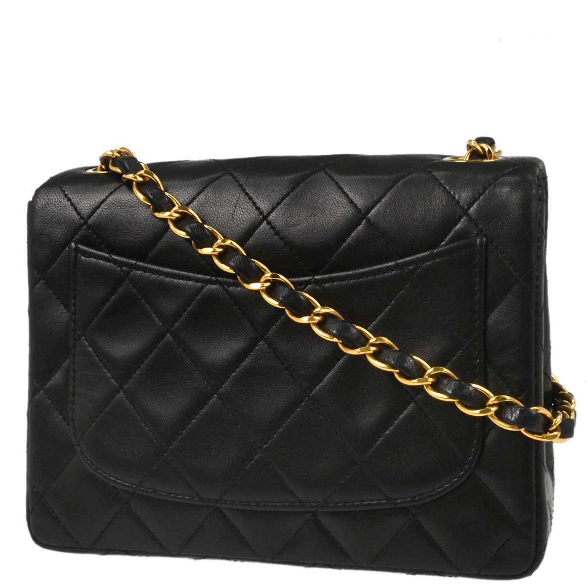 Chanel 1997-1999 Black Lambskin Mini Classic Square Flap Shoulder Bag 17