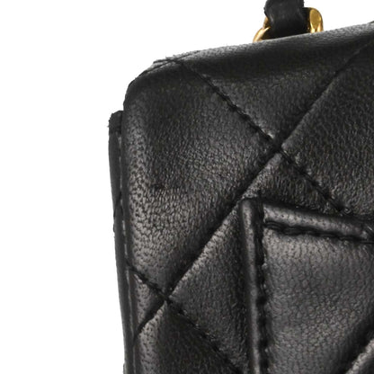 Chanel 1997-1999 Black Lambskin Mini Classic Square Flap Shoulder Bag 17