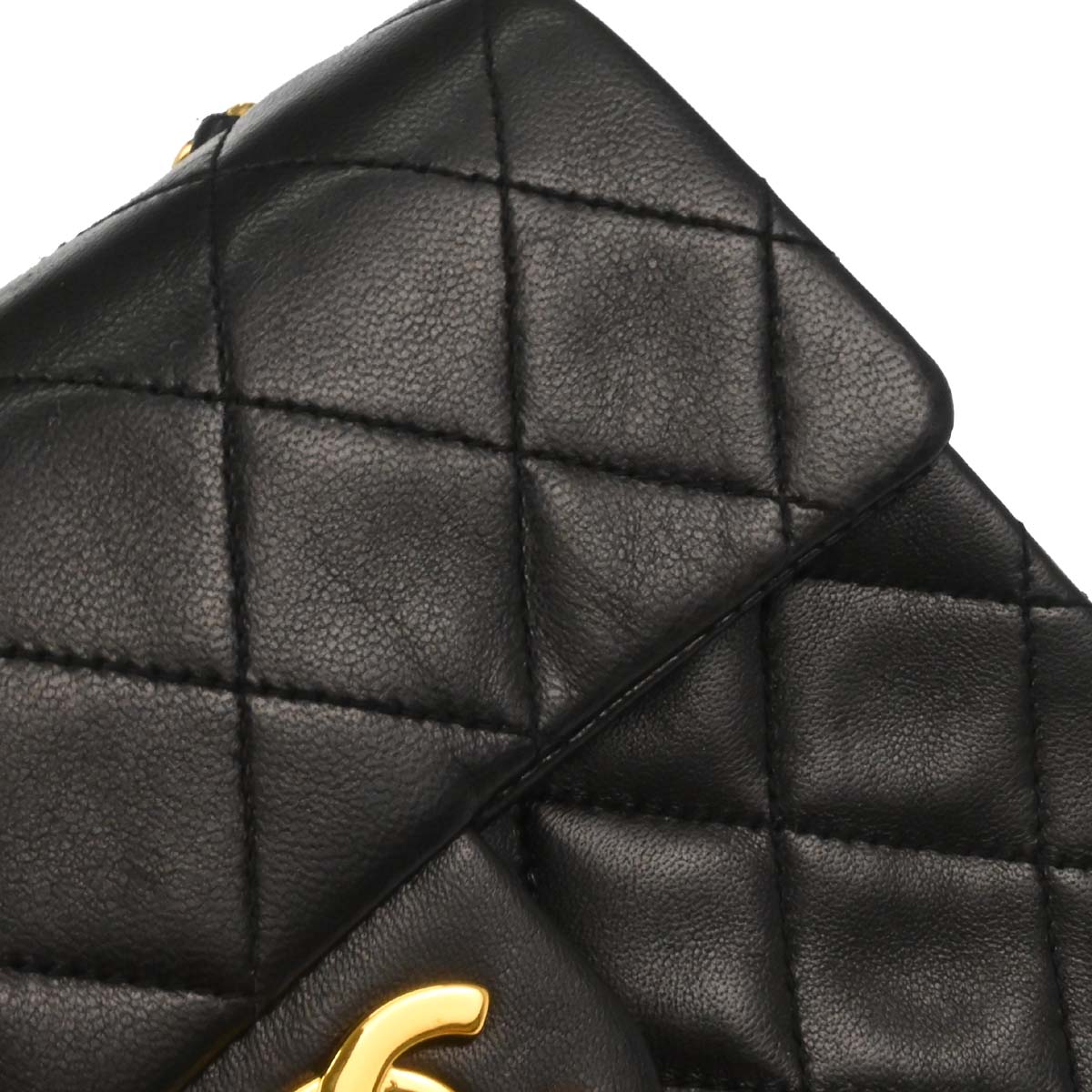 Chanel 1997-1999 Black Lambskin Mini Classic Square Flap Shoulder Bag 17