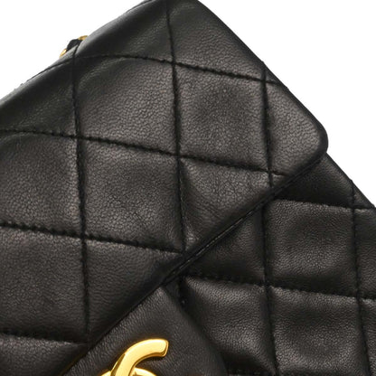Chanel 1997-1999 Black Lambskin Mini Classic Square Flap Shoulder Bag 17
