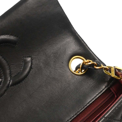 Chanel 1997-1999 Black Lambskin Mini Classic Square Flap Shoulder Bag 17