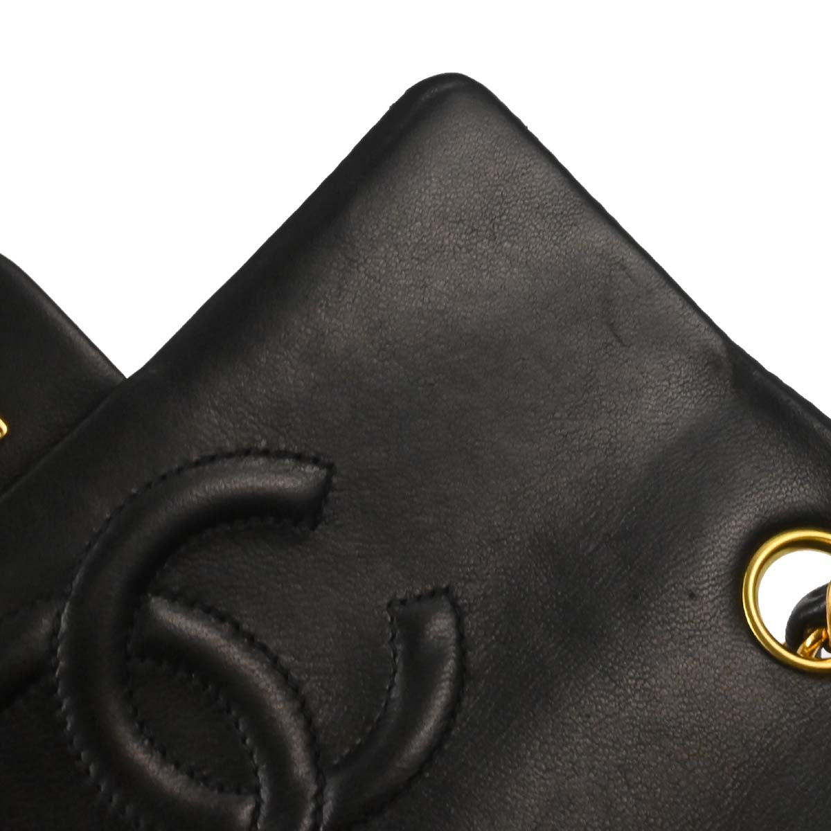 Chanel 1997-1999 Black Lambskin Mini Classic Square Flap Shoulder Bag 17