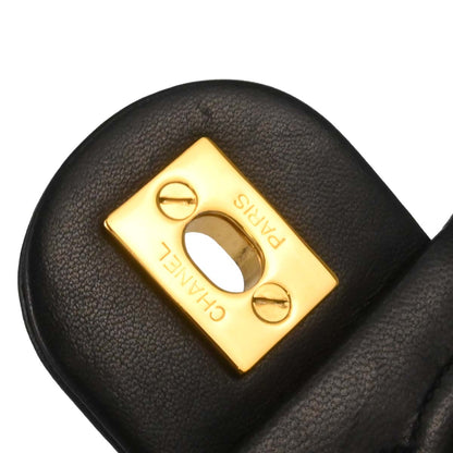 Chanel 1997-1999 Black Lambskin Mini Classic Square Flap Shoulder Bag 17