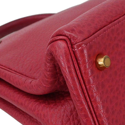 Hermes Rouge Garance Buffle skipper Kelly 35 2way Shoulder Handbag