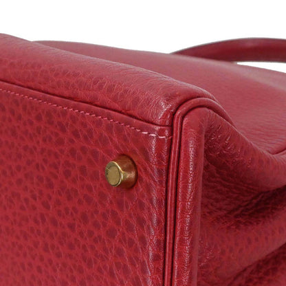 Hermes Rouge Garance Buffle skipper Kelly 35 2way Shoulder Handbag