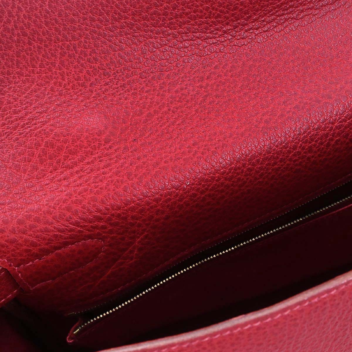 Hermes Rouge Garance Buffle skipper Kelly 35 2way Shoulder Handbag