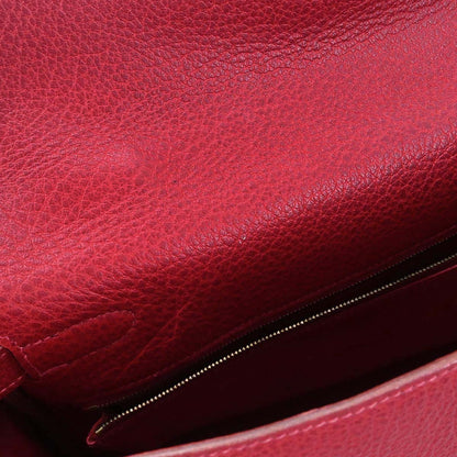 Hermes Rouge Garance Buffle skipper Kelly 35 2way Shoulder Handbag