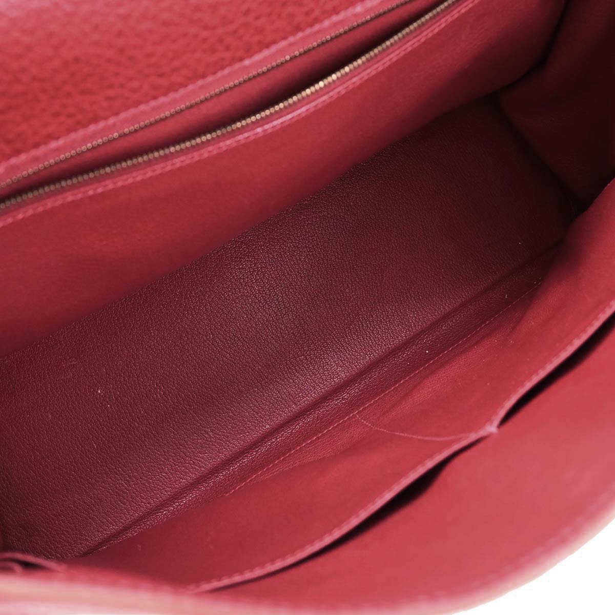 Hermes Rouge Garance Buffle skipper Kelly 35 2way Shoulder Handbag