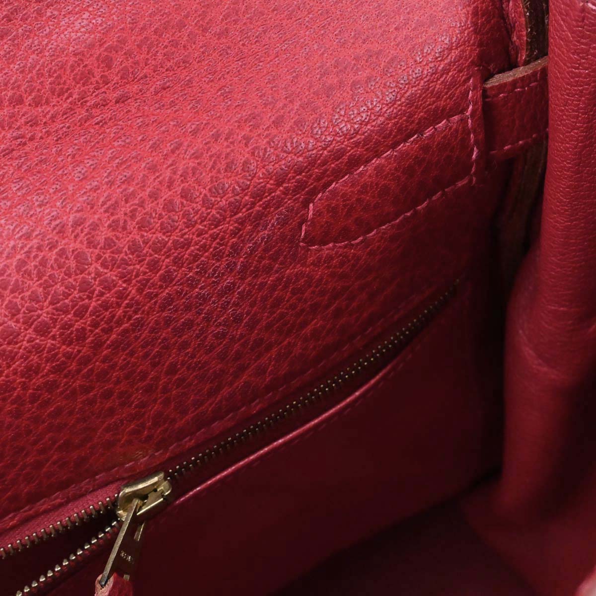 Hermes Rouge Garance Buffle skipper Kelly 35 2way Shoulder Handbag