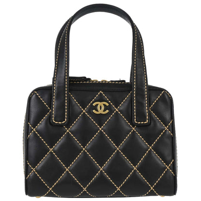 Chanel 2003-2004 Black Calfskin Wild Stitch Handbag