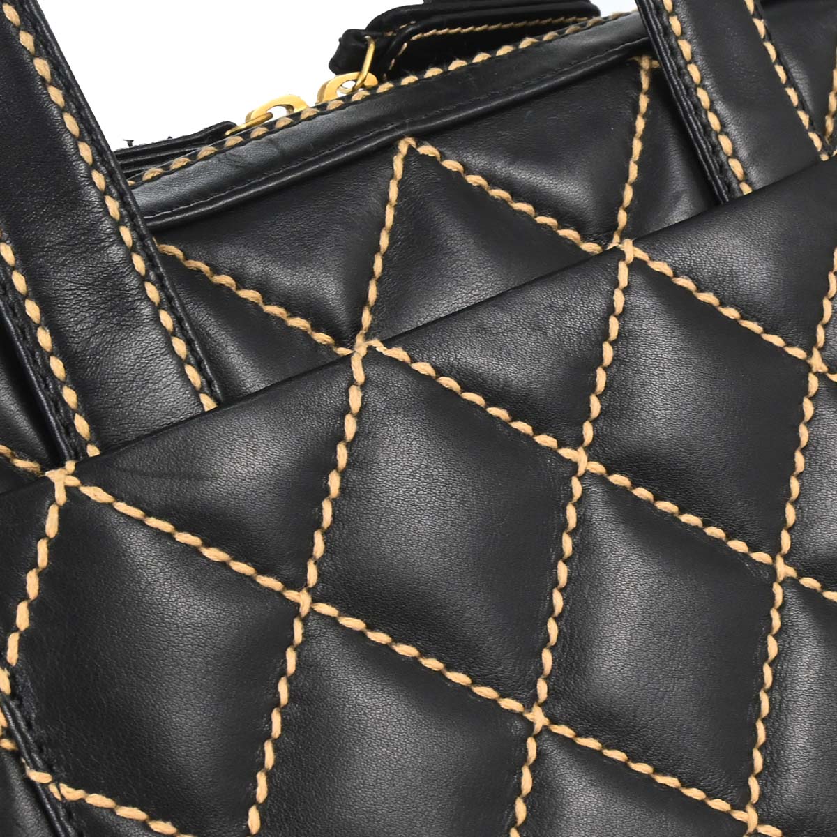 Chanel 2003-2004 Black Calfskin Wild Stitch Handbag