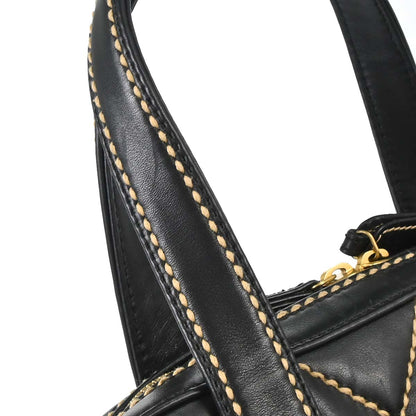 Chanel 2003-2004 Black Calfskin Wild Stitch Handbag