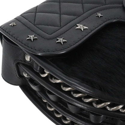 Chanel 2014 Brown Calfskin Pony Hair Paris-Dallas Saddle Shoulder Bag