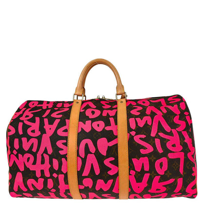 Louis Vuitton Pink Monogram Graffiti Keepall 50 Duffle Bag M93698