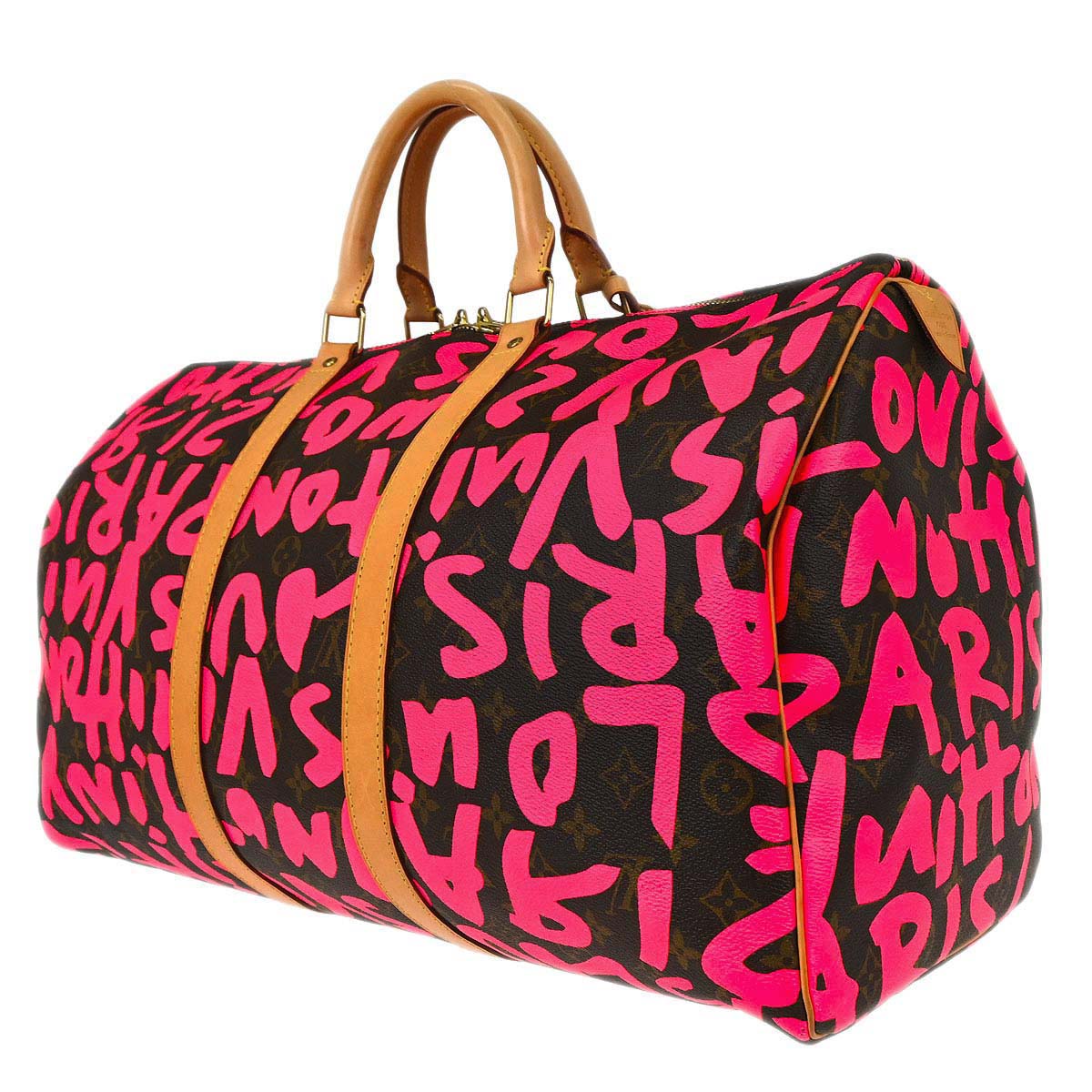 Louis Vuitton Pink Monogram Graffiti Keepall 50 Duffle Bag M93698