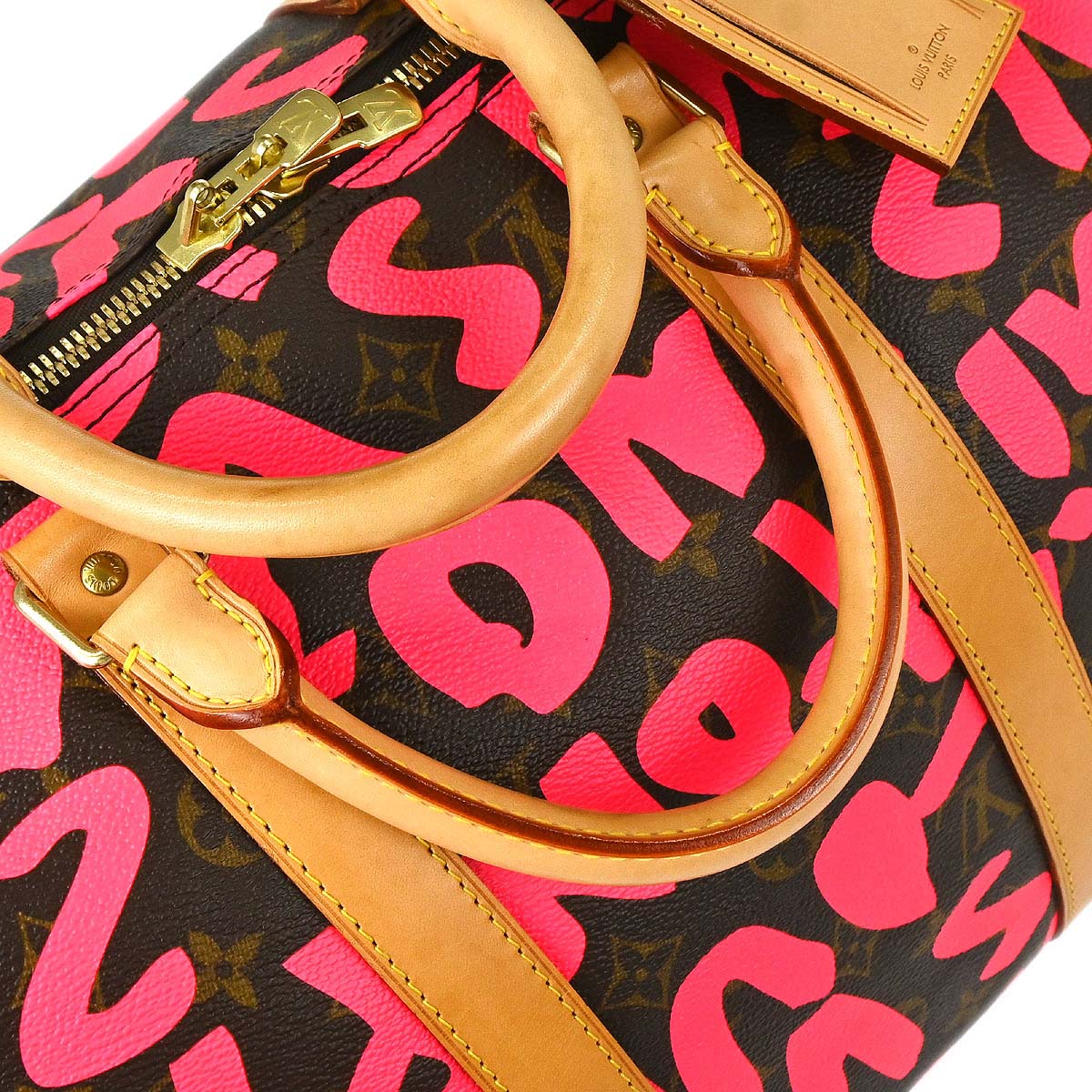 Louis Vuitton Pink Monogram Graffiti Keepall 50 Duffle Bag M93698